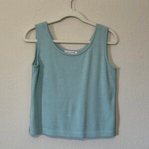 VINTAGE St. John Light Blue Sleeveless Top Tank - P